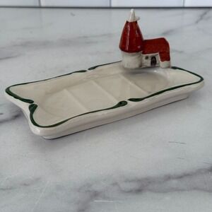 Little Acorns Pottery Ceramic Church House Trinket Tray Hand Painted England